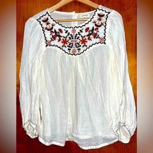 MAX STUDIO Embroidered Peasant Blouse
